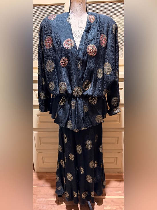 Norma Walters Dresses & Skirts - VTG Norma Walters Neiman Marcus Silk Beaded Medallion Maxi Skirt Set 8